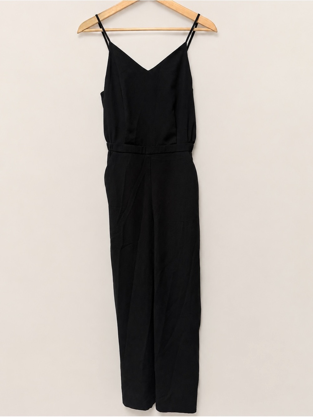 UNIQLO Black V-Neck Camisole Jumpsuit with Pockets Size S